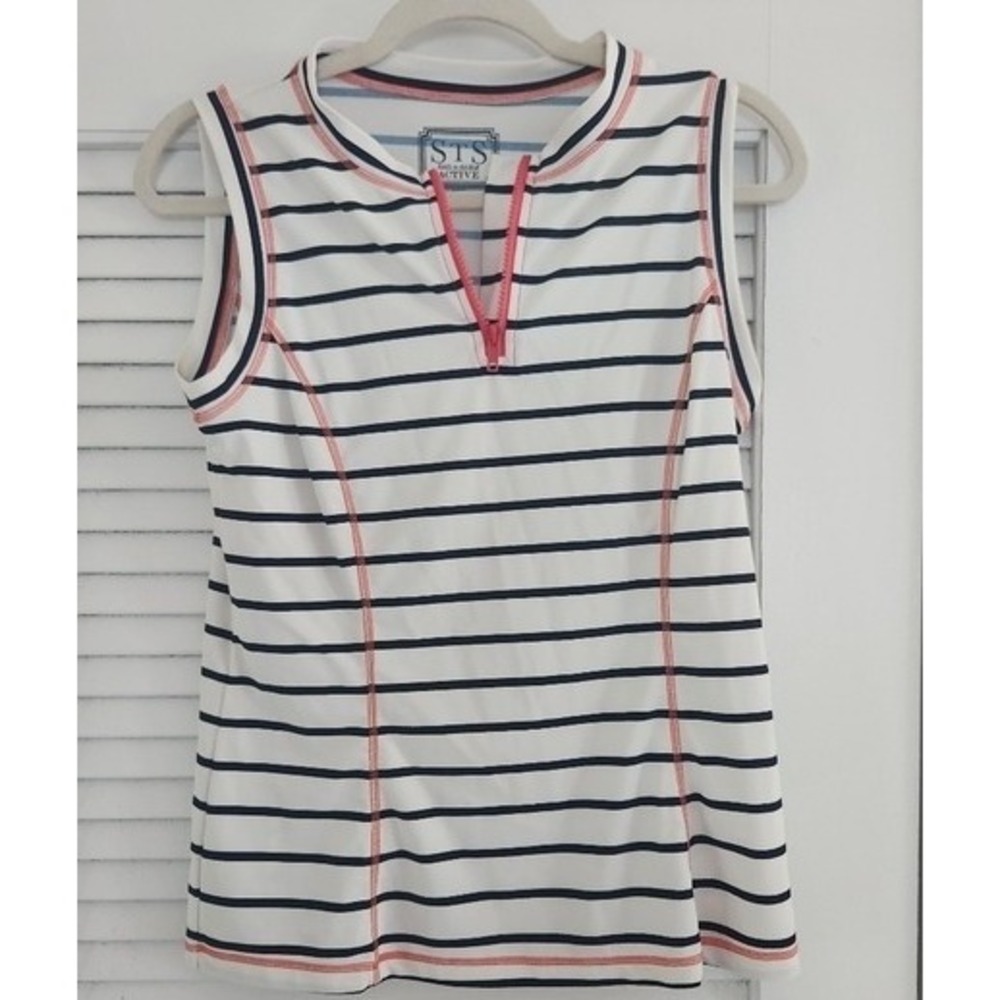 Sail to Sable Sleeveless‎ Striped Active Top Golf Tennis Athleisure Pickleball